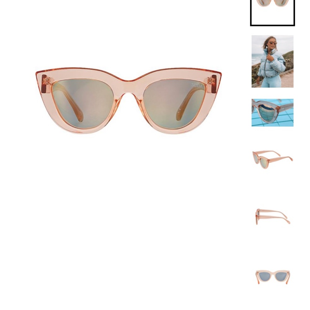 SODA Marilyn Rose Gold Cateye Sunglasses